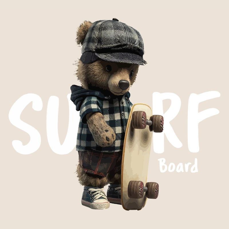 Surfboard Teddy Bär dunkel