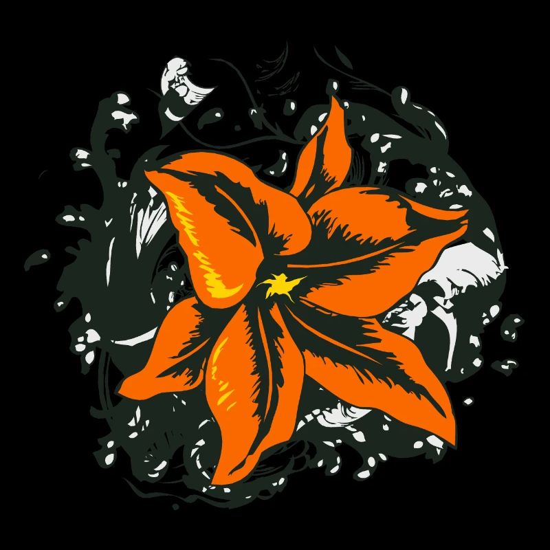 flower drawing tattoo 14032 A