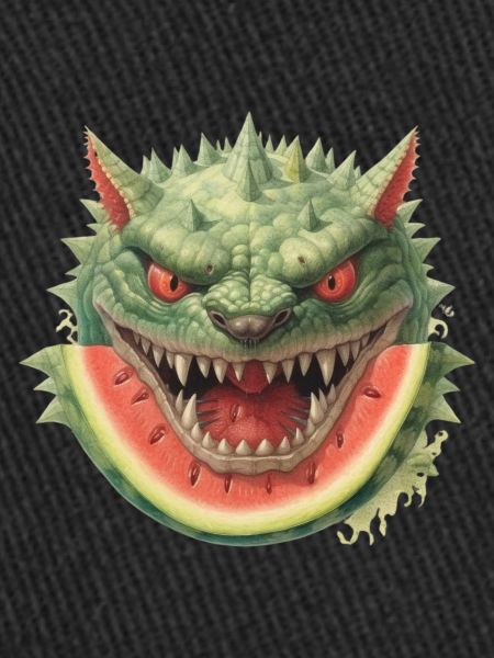 Melon monstre pastèque effrayant amusant