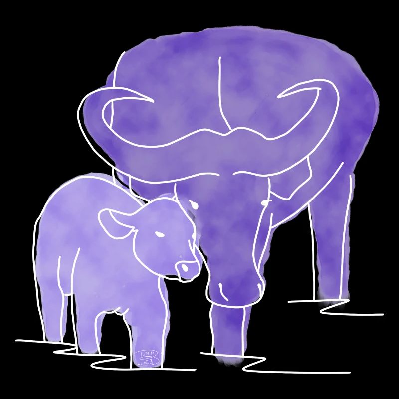 "Büffel", Boho Line Art Design, Serie „Big 5"