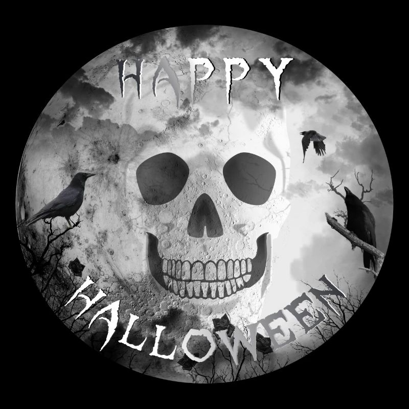 Halloween Skull Crows