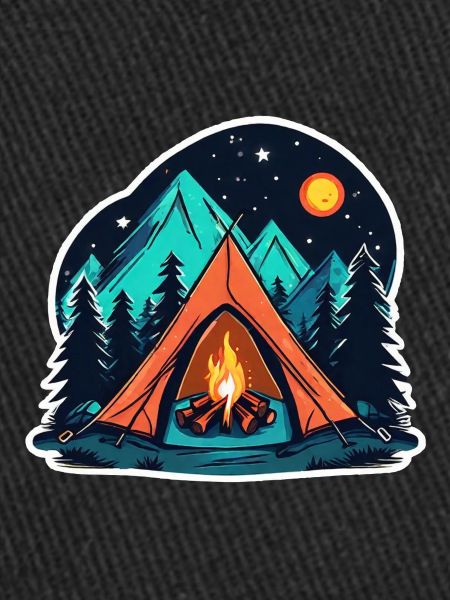 Camping, tent and campfire