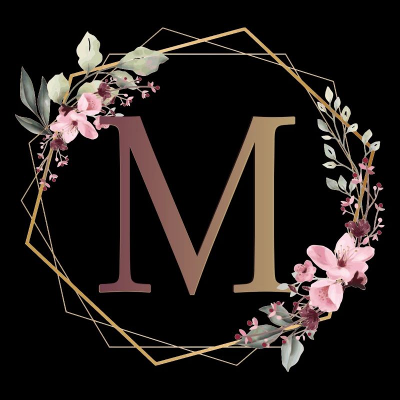 M entouré de fleurs