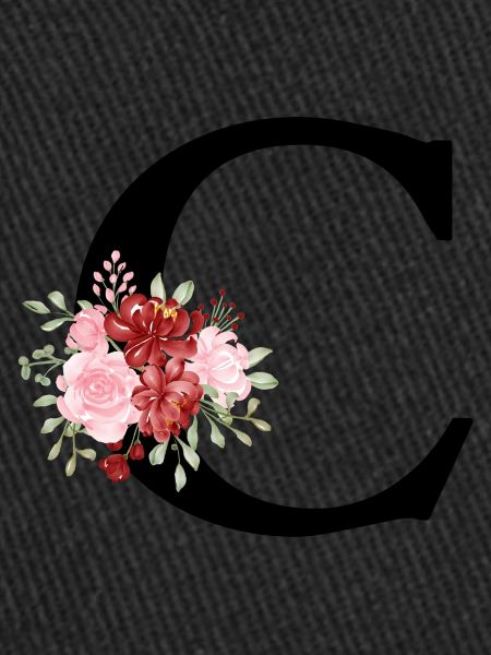 Lettre c floral rouge
