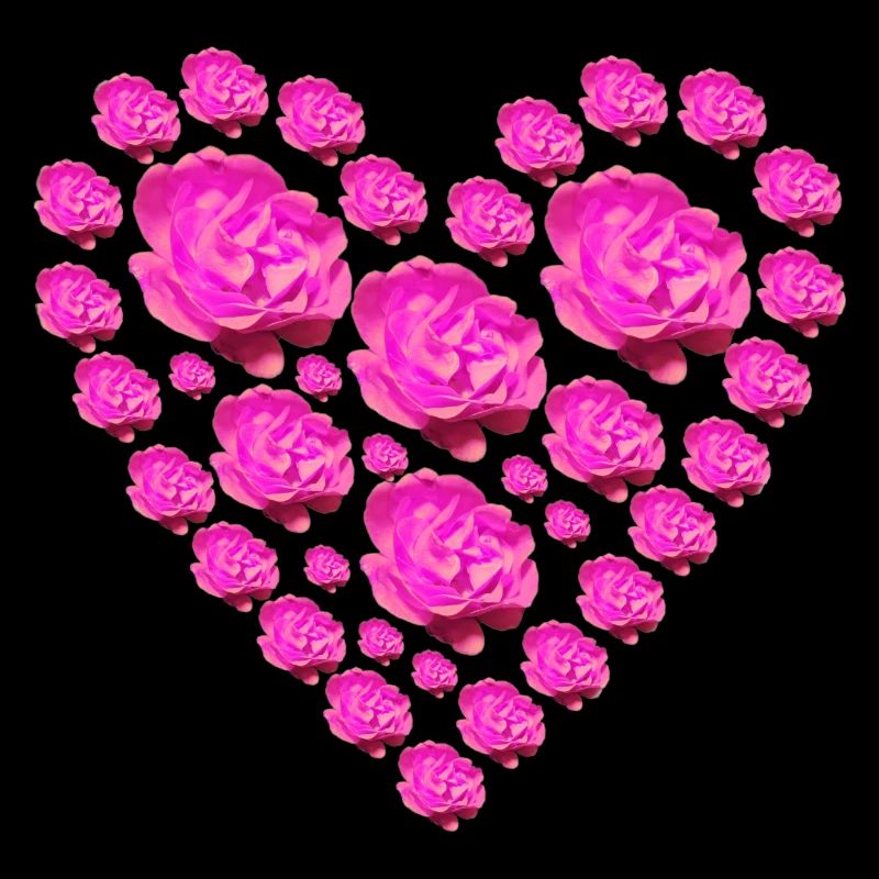 pink roses heart