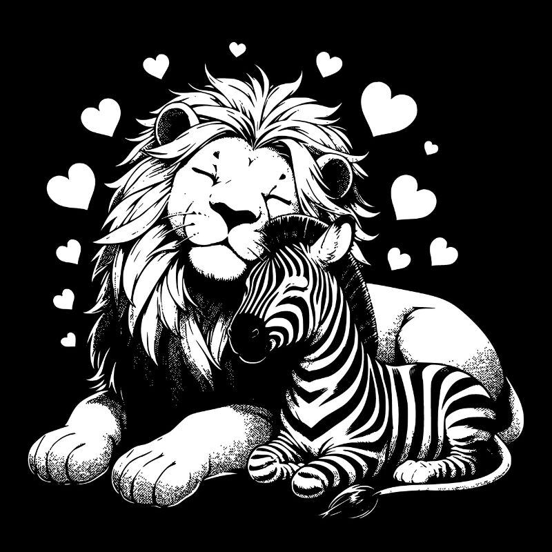 Löwe und Zebra Liebe und Freundschaft