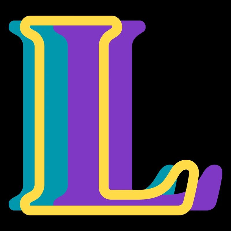 Lettre l multicolore
