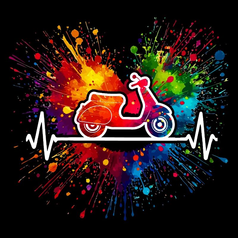 Roller Herzschlag Farbspritzer