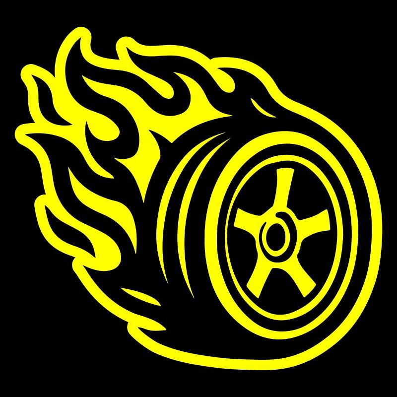 Tire Flame Car