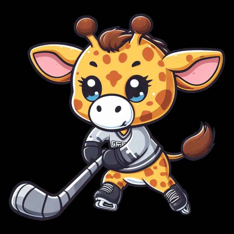 Giraffe Ice Hockey - Long-necked player on the