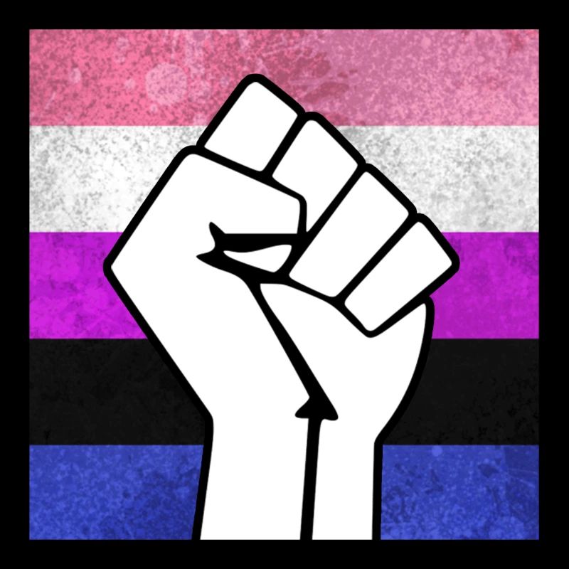 Genderfluid Pride Faust Aufkleber