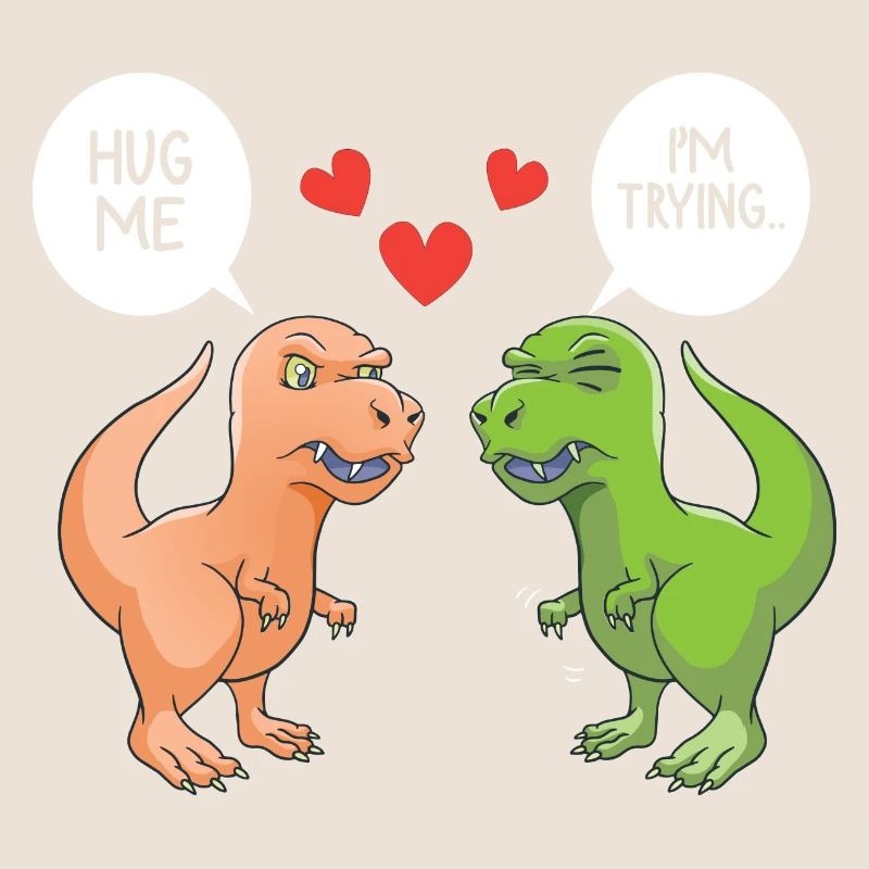 Funny Dino Valentine Clothes Gift for Him Her