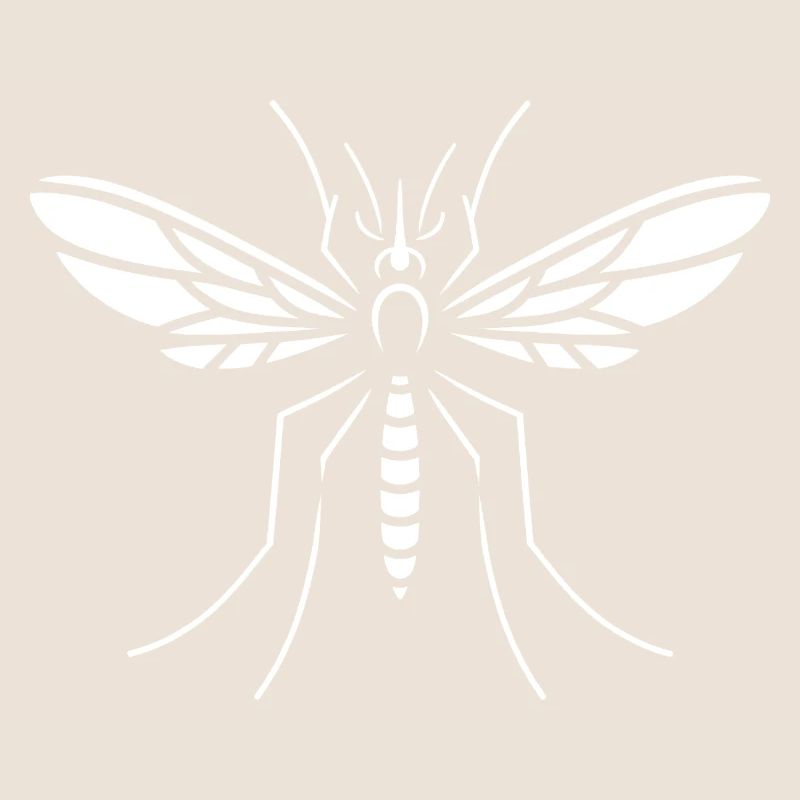 Minimalist Mosquito Insect Silhouette Design