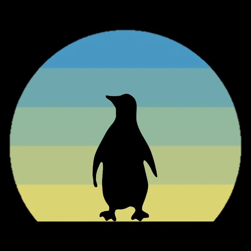 Retro Grün Pinguin