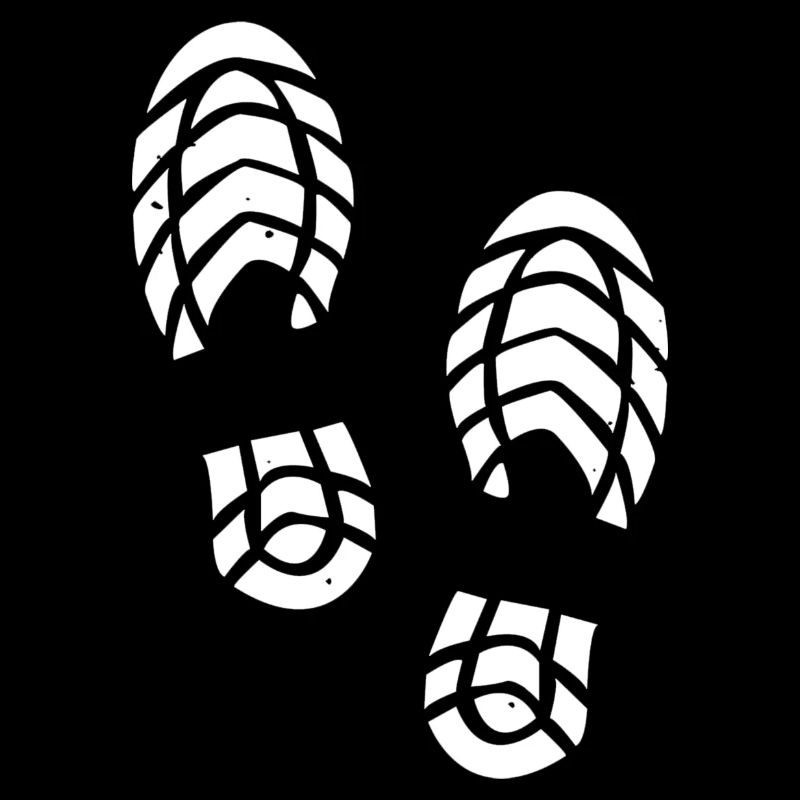 Chaussures, empreintes, empreintes, étapes, icône