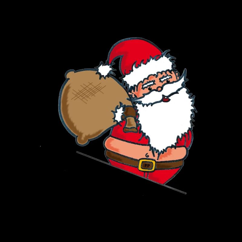 Dicker Weihnachtsmann mit Sack