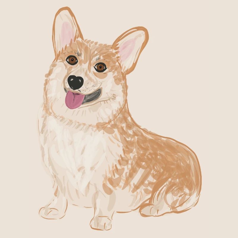 Sitzender Corgi