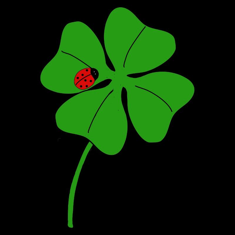 Lucky clover leaf with ladybug