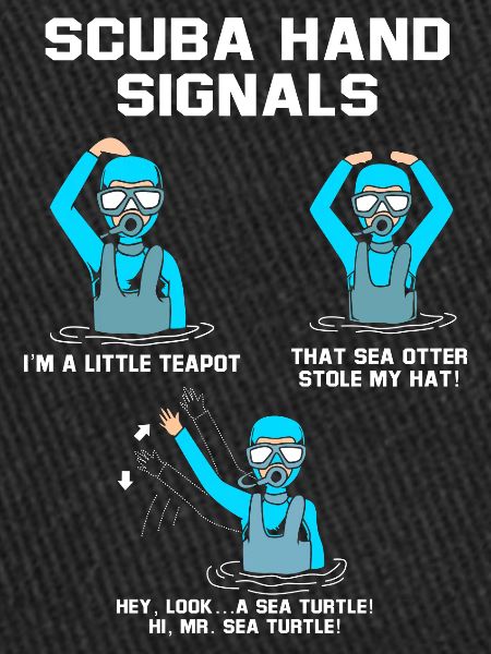 Plongeur Main Signe Scuba Diving