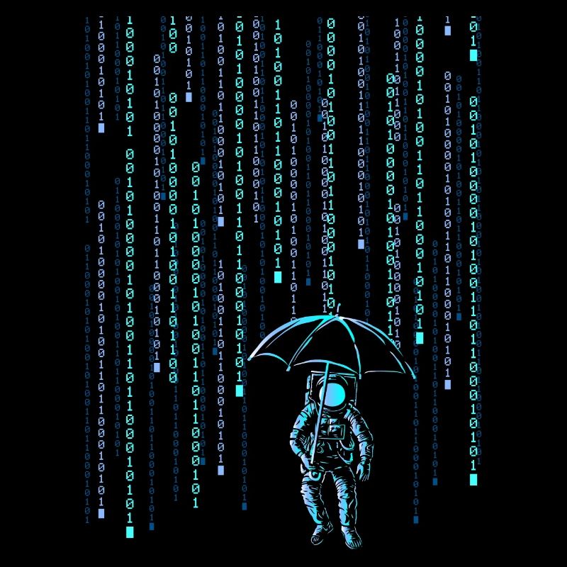 Astronaut Sci-Fi Digital Rain