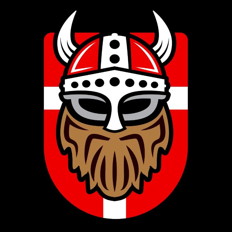 Cool Viking with Danish flag