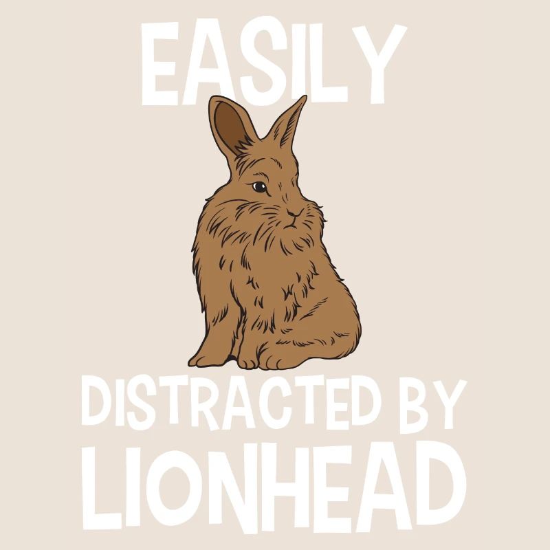 Easily Distracted By Lionhead Funny Rabbit Easter