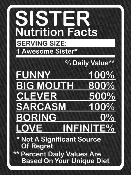 Sister Nutritional Values