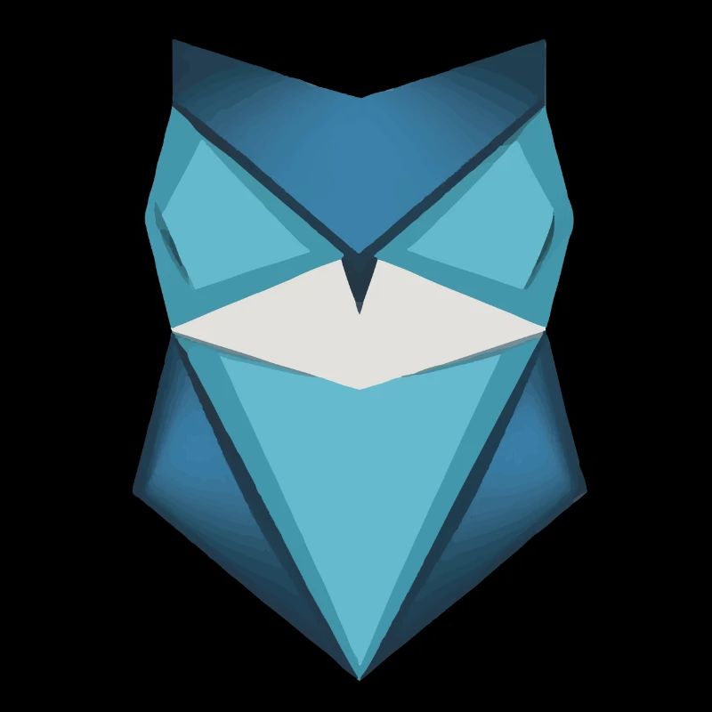 Blaue Eule Origami Kunst