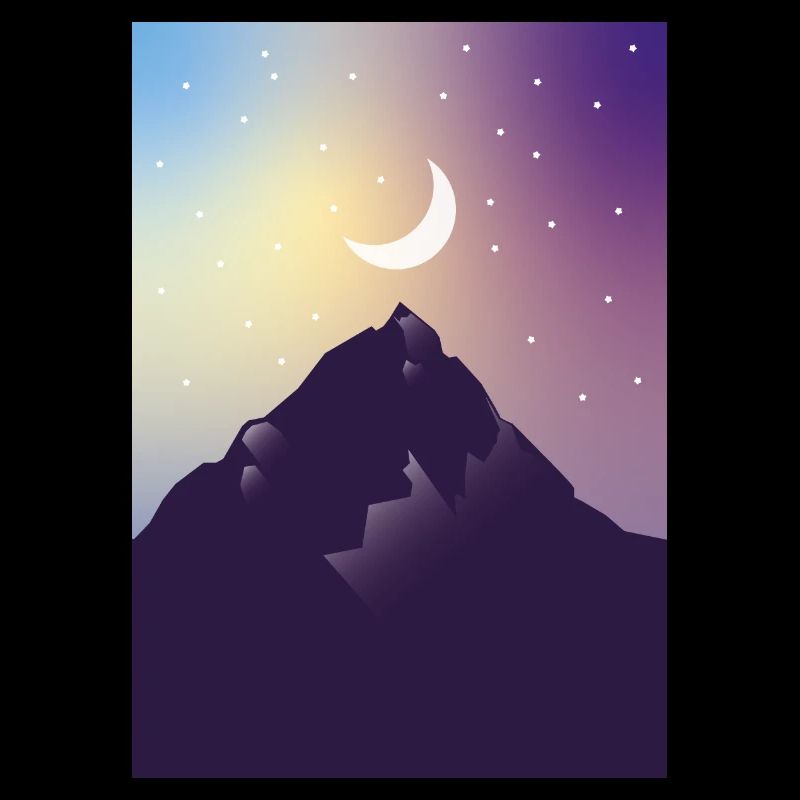 Lune avec des étoiles
