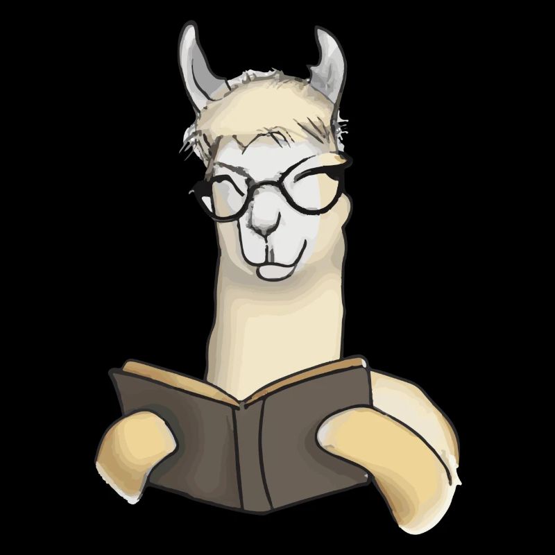 Alpaka liest Buch Geschenkidee Lama Llama