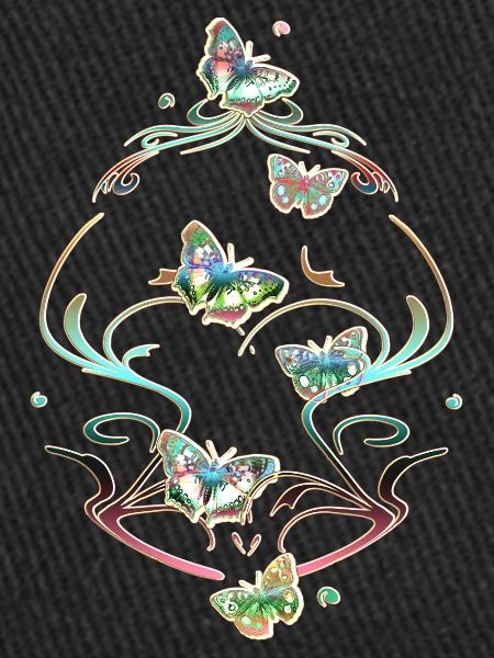 Butterflies Tendrils Ornaments Patterns