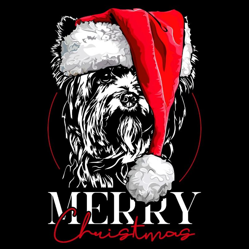 Santa YORKSHIRE TERRIER Joyeux Noël Wilsigns