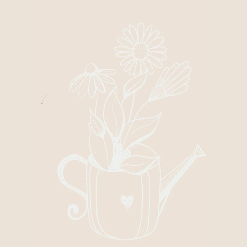 Arrosoir avec fleurs