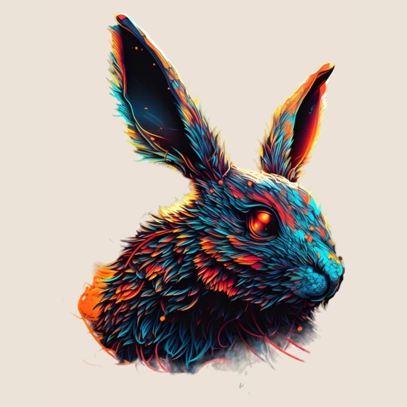 Hase Haustier Synthwave Geschenk