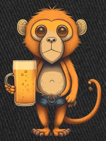 Lustiger Affe mit Bier