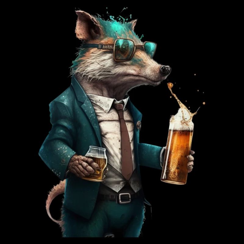 Cooles Tier mit BIer. Style und Alkohol