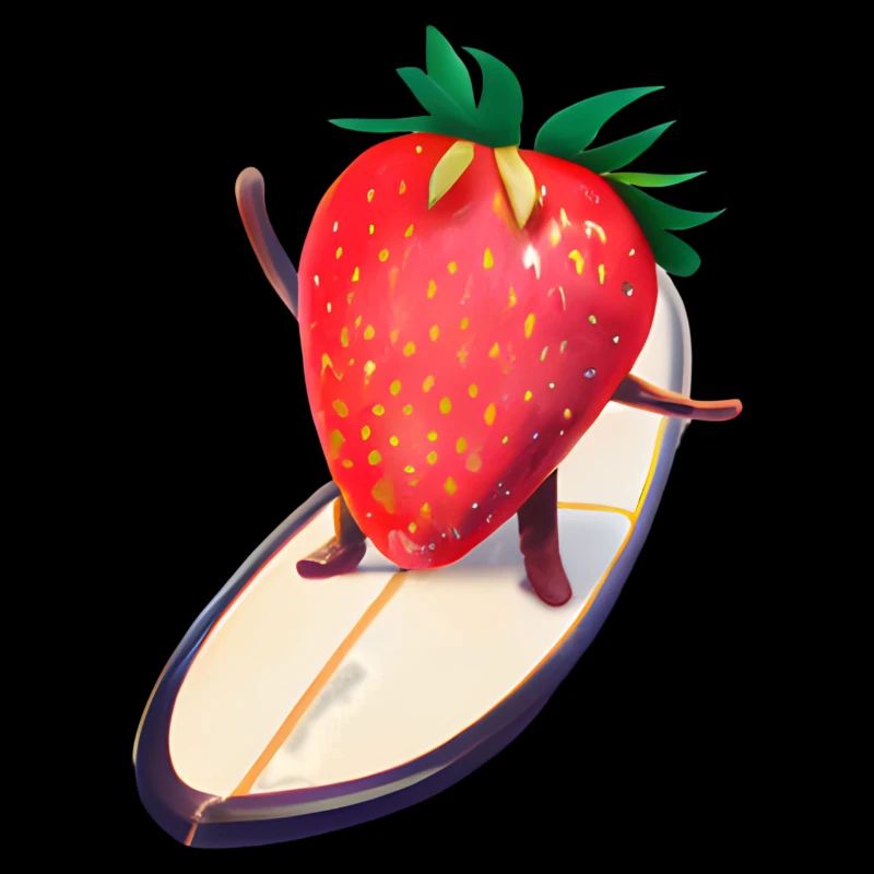 Erdbeere auf Surfboard