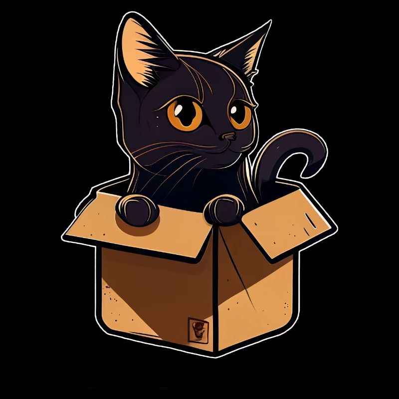 Chat noir dans une boîte v2