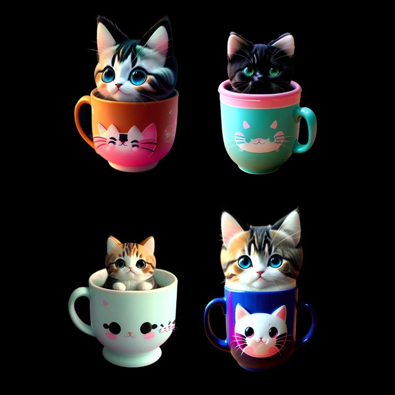 kawaii tasse von kätzchen katze