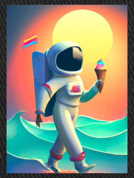 Astronaut mit Eiscreme