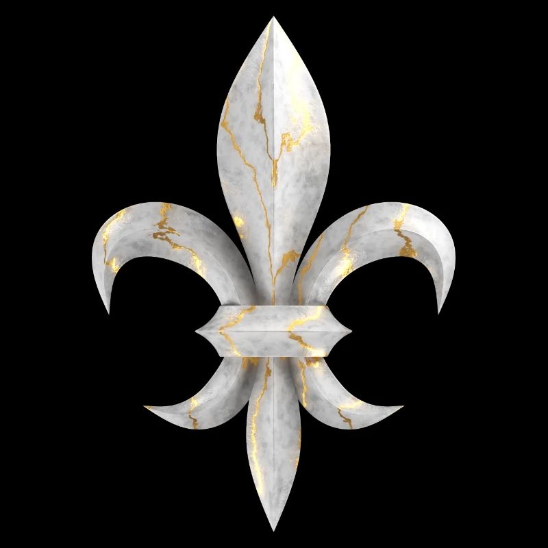 Fleur de Lys / Fleur de Lis Marmor mit Goldadern