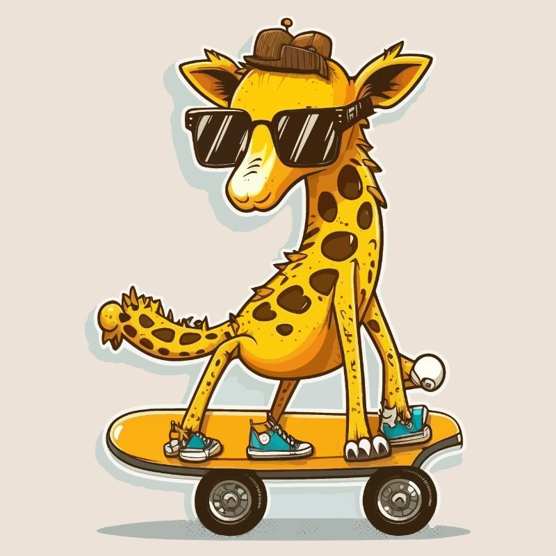 Girafe de skateboard