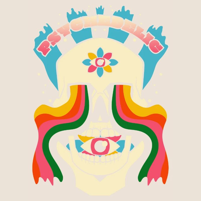 Psychedelischer Schädel Psychedelische Grafik