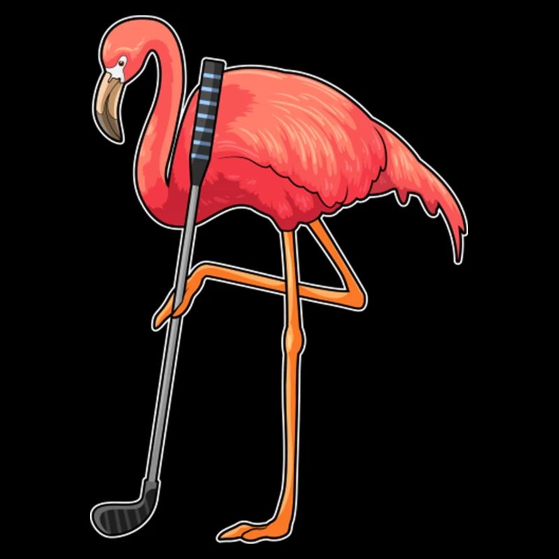 Flamingo beim Golf mit Golfschläger T-Shirt