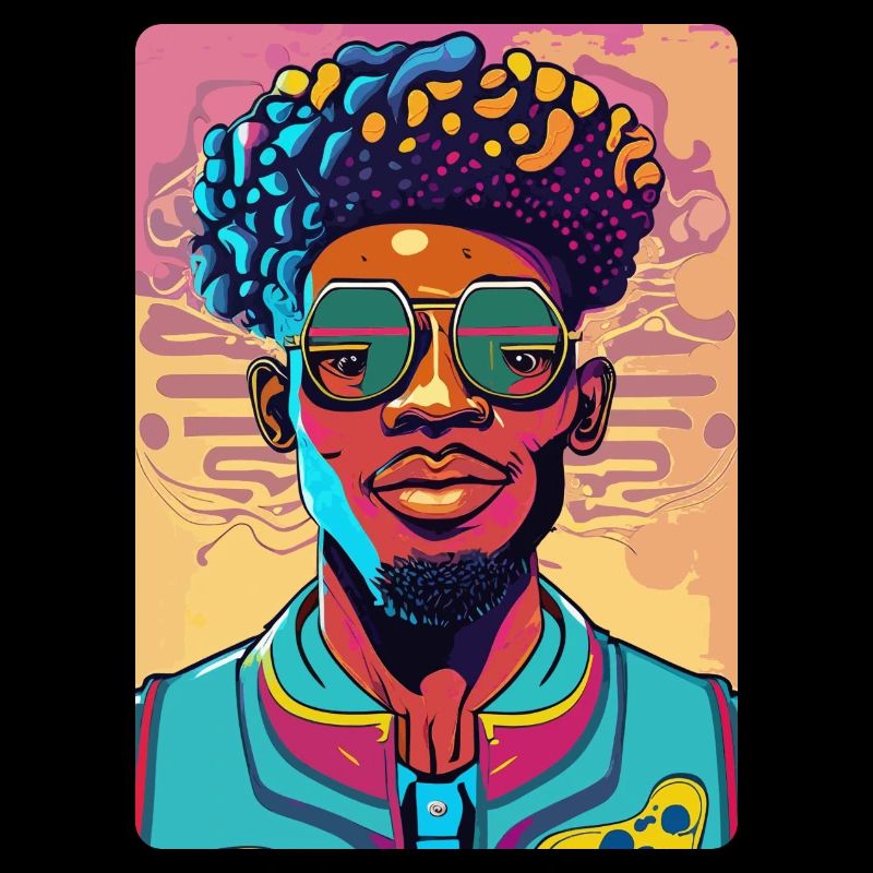 Cooler Afro-Mann mit Brille