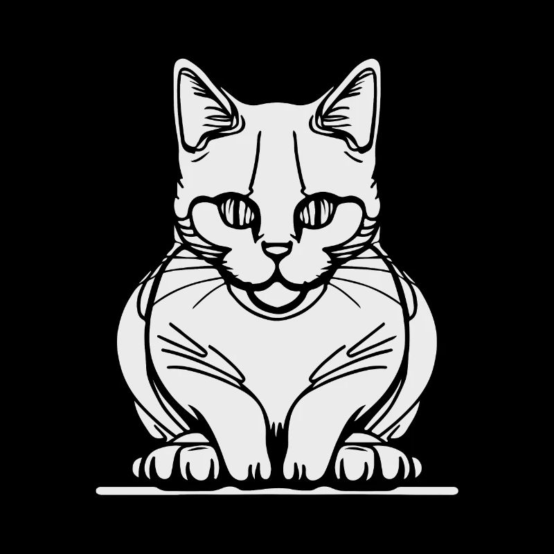 One-Line Sitting Cat