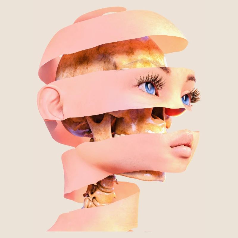 Gesicht oder Totenkopf? - Kunst mit dem Sensenmann