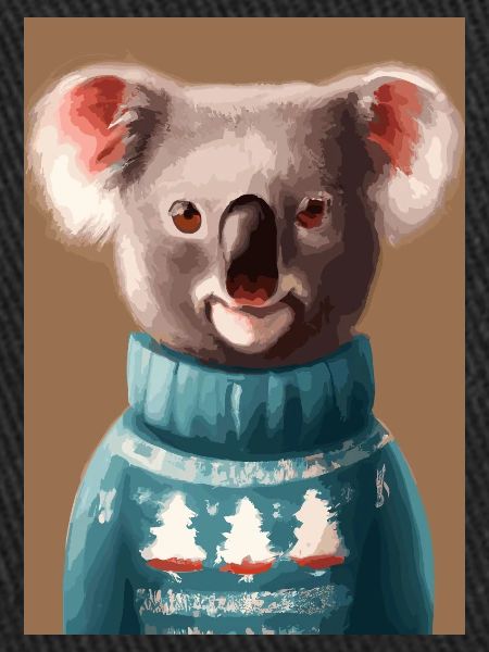 Koala im Weihnachtspullover