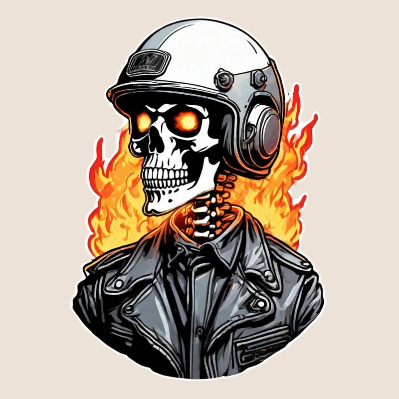 Skull - Skeleton - Skull - Motorcycle Helmet
