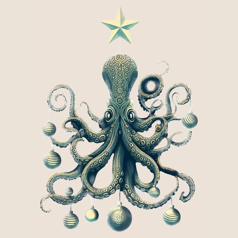 Christmas Octopus with Tree Decorations